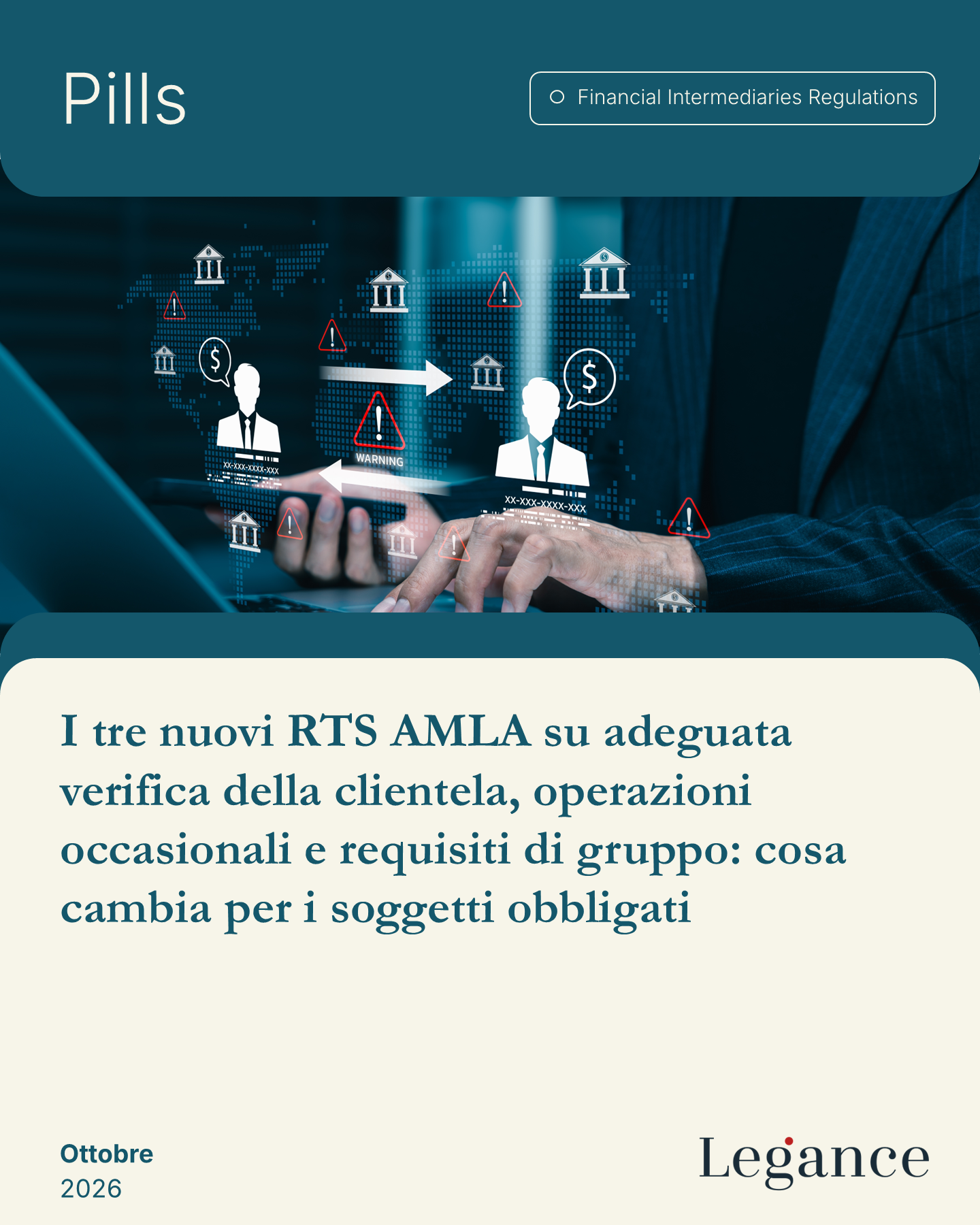 Pills // I tre nuovi RTS AMLA su adeguata verifica della clientela, operazioni occasionali e requisiti di gruppo: cosa cambia per i soggetti obbligati